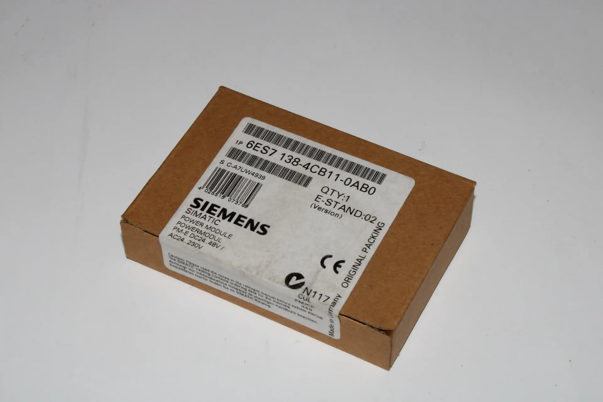 [27B] Siemens 6ES7138-4CB11-0AB0 Power Module 