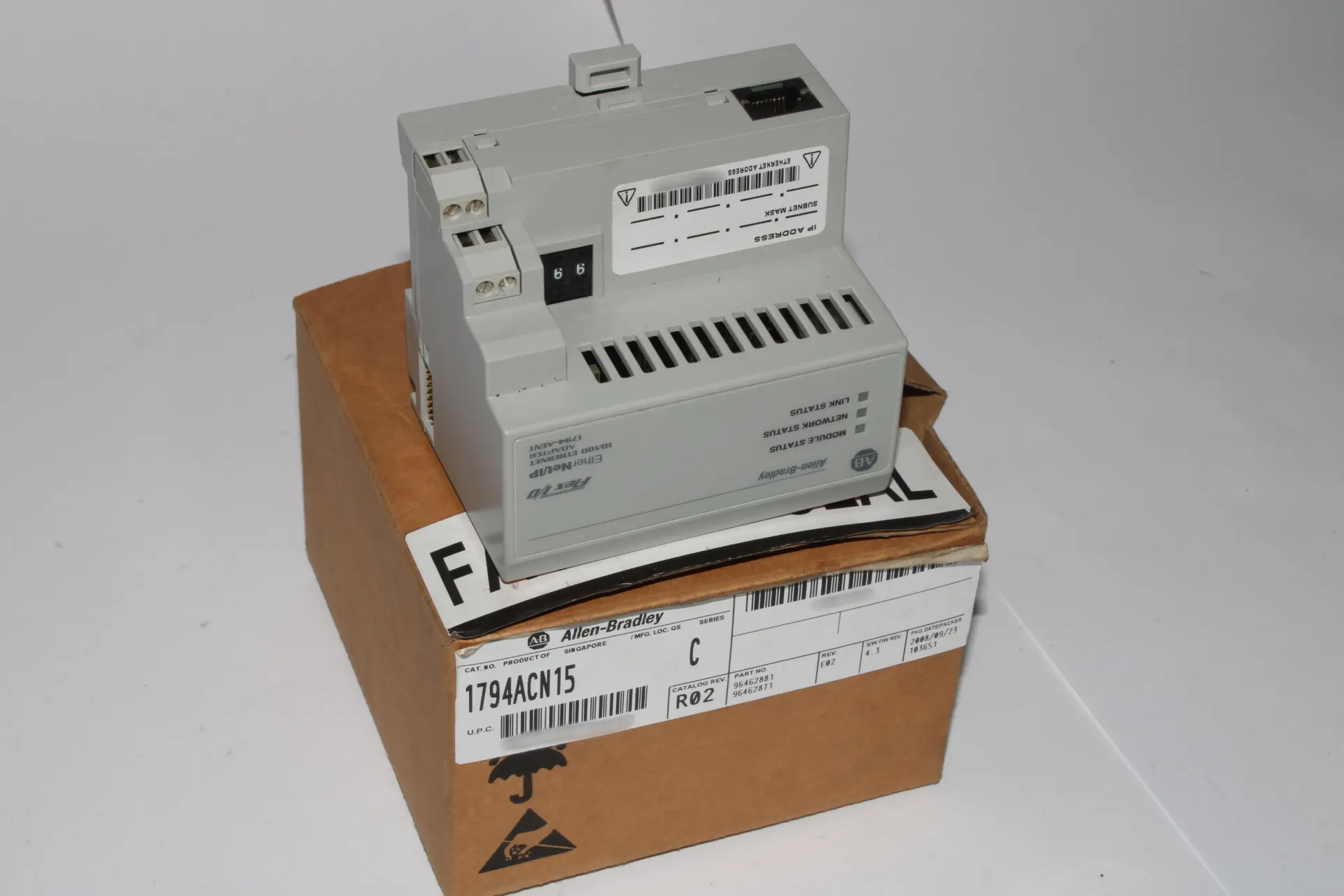 [29E] Allen-Bradley 1794-AENT EtherNet/IP 10/100 Ethernet Adapter Ser.B Rev.A02