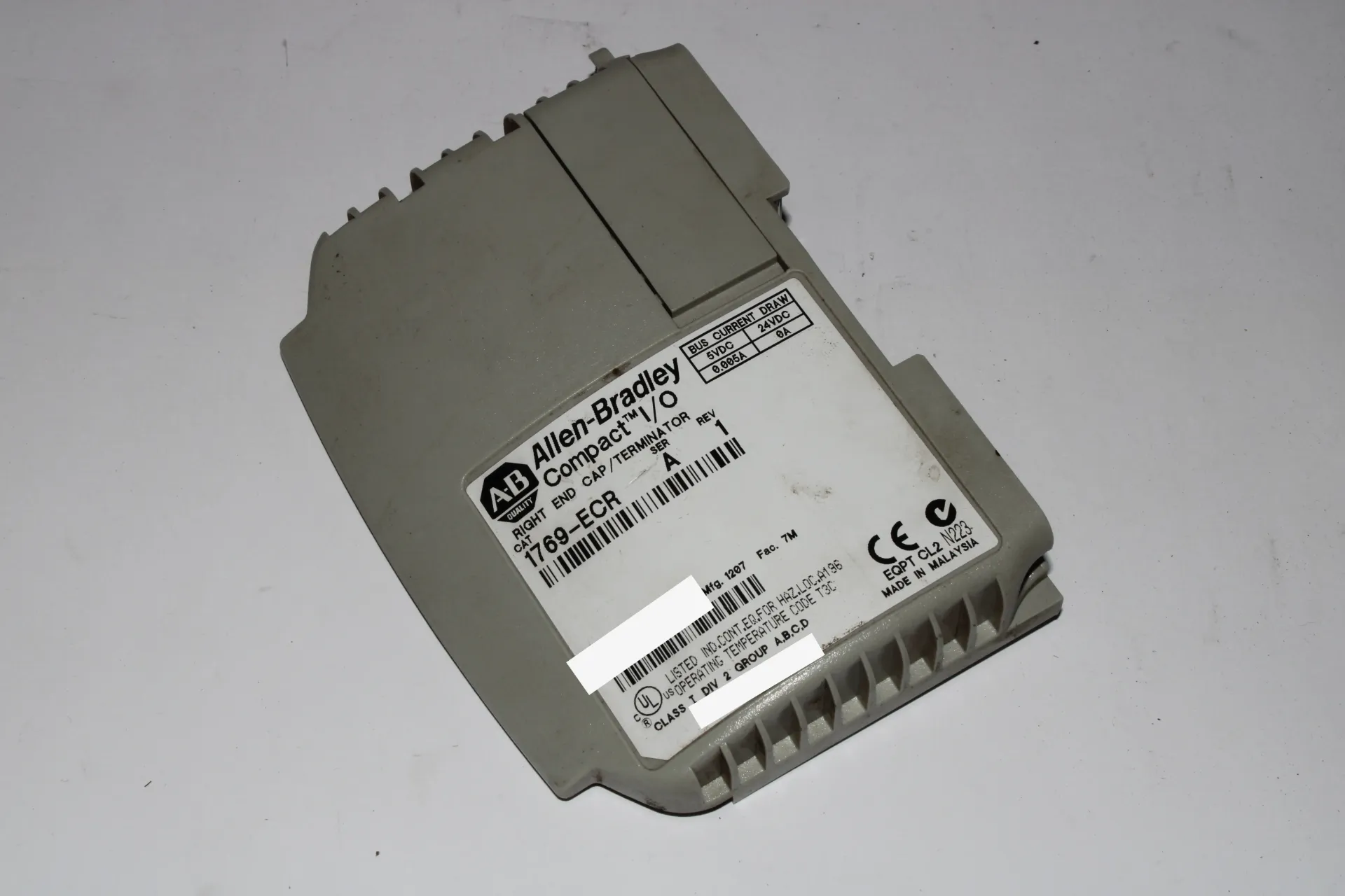 Allen-Bradley 1769-ECR Ser.A Rev.1 Right End Cap/Terminator
