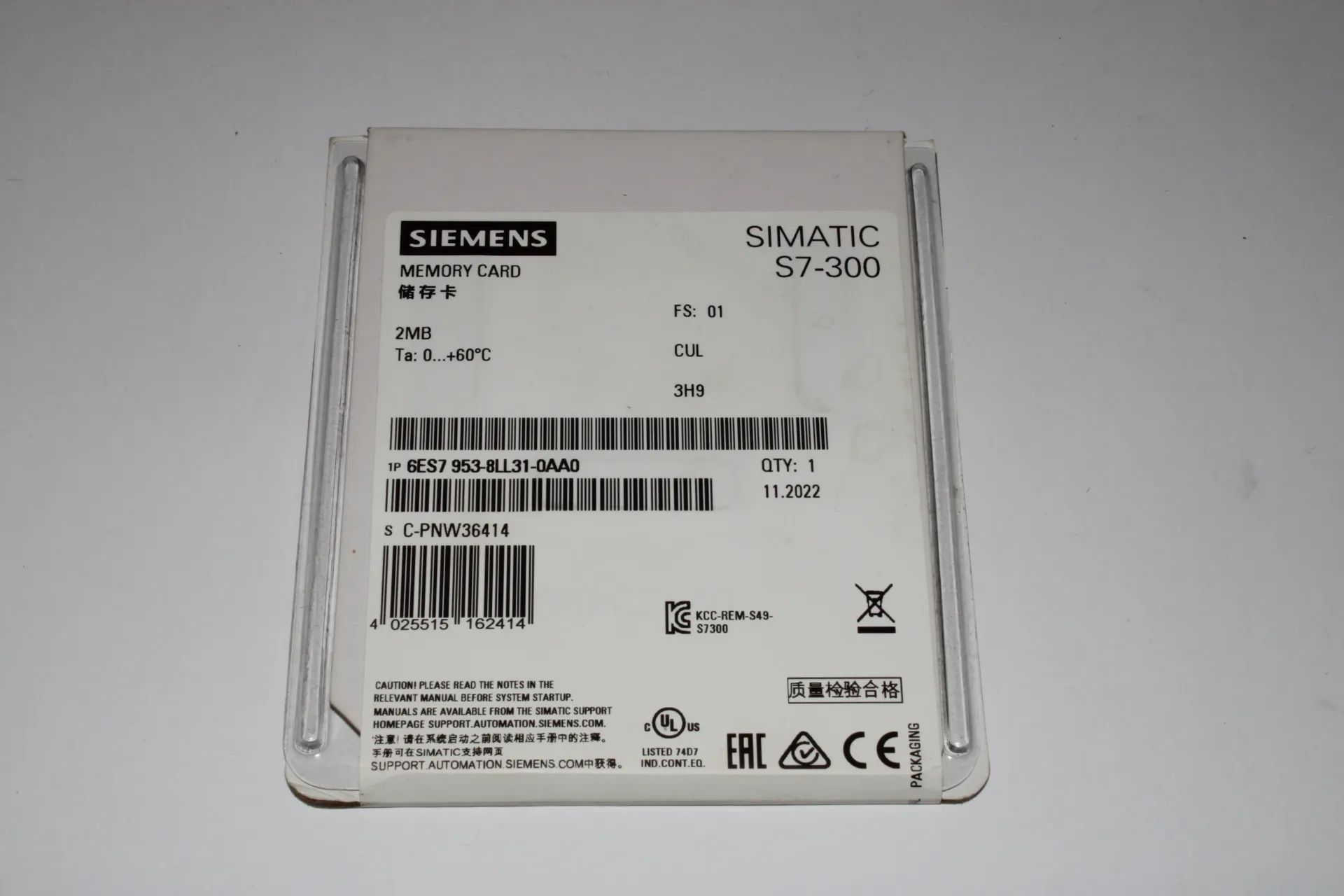 Siemens 6ES7953-8LL31-0AA0 Memory Card S7-300